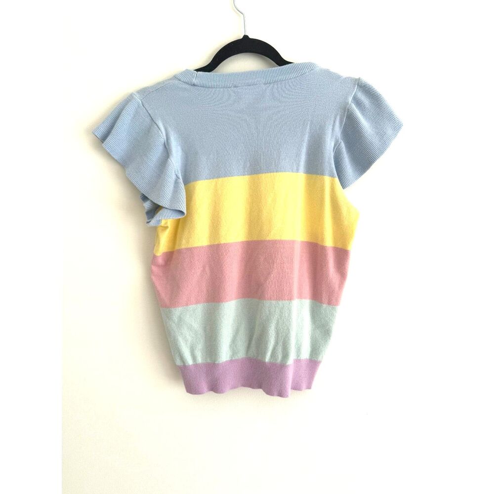 Thml Soft Multicolor Rainbow Flutter Sleeve Sweat… - image 2